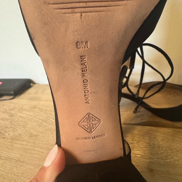 ANTONIO MELANI Black Suede Heels - Picture 3 of 3